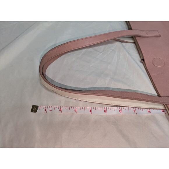 G. H. Bass & Co. White &‎ Pink Elephant Tote Bag Purse Faux Leather Boho Aztec - Picture 5 of 7